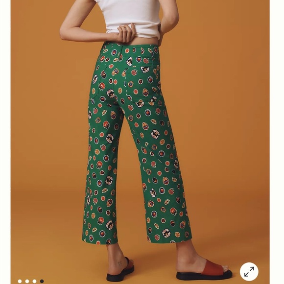 Anthropologie Maeve Colette Cropped Wide Leg Pants Magic Fabric Edition 29 NEW - Picture 4 of 9